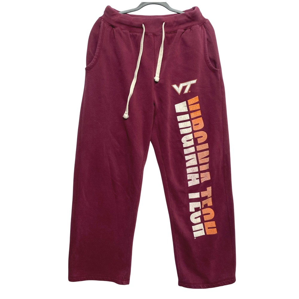 Vintage Virginia Tech Hokies Sweatpants Mens Medium Maroon Print Jogger